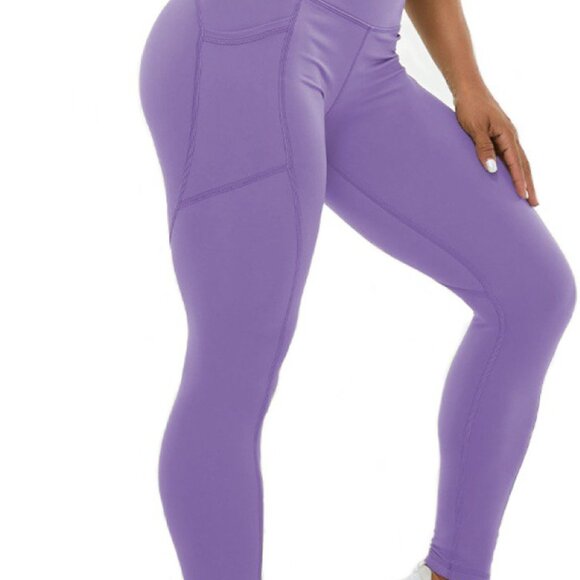 3 pack High Waisted Leggings for Women - Buttery Soft Pants with Pockets - Picture 5 of 7